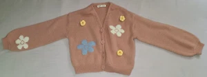 Girls pink button down long sleeve floral CARDIGAN size 8 Years, Shein, acrylic - Picture 1 of 9