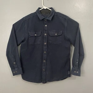 Prana Button Up Shirt Mens Medium Long Sleeve Blue Casual Thick Outdoor Bon Fire - Picture 1 of 11