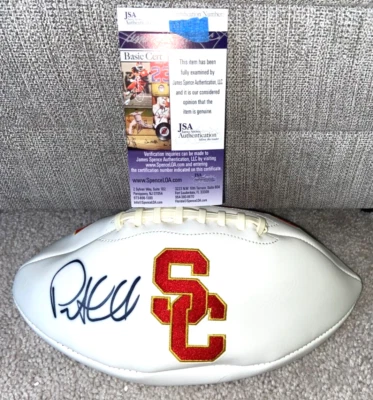 PETE CARROLL SIGNED USC TROJANS LOGO FOOTBALL SUPER BOWL SEATTLE SEAHAWKS JSA A - Image 1 of 4