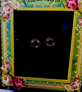 Vintage Michal Negrin & Swarovski Ohrstecker Karneval Metallic Kristalle Neu - Bild 1 von 9