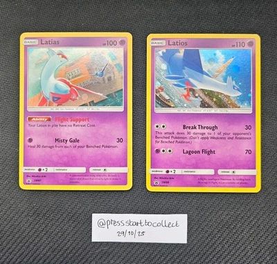 Pokémon TCG Latias & Latios Holo SM87 SM88 Sun & Moon Promo - Image 1 of 4