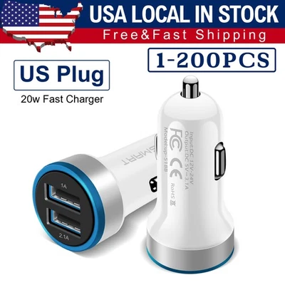 US 3.1A Fast Car Charger 2 USB Port Socket Adapter For iPhone Wholesale Bulk Lot - Image 1 of 4