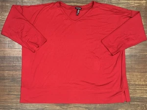 Eileen Fisher V-Ausschnitt Langarm Top Shirt Viskose Gummizug Damen Übergröße 3X - Bild 1 von 5