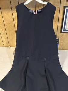IZOD School Uniform Navy Blu Girls Zipper Back Size 14 1/2 NEW - Picture 1 of 5