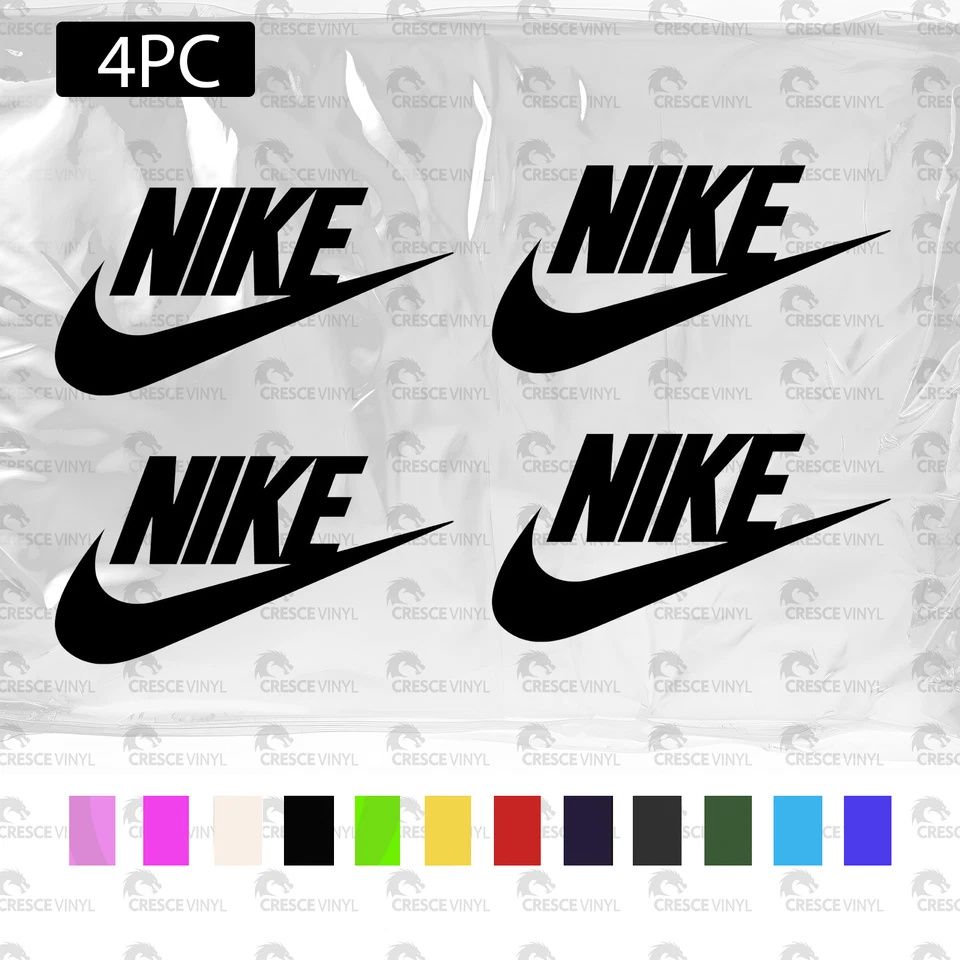 Calcomanía Nike Heat Transfer Iron On Logo 4 piezas elige tu color deportes hágalo usted mismo Foto 1 de 2