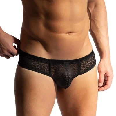 Manstore M2468 Cueca atrevida masculina hipster masculina malha de renda transparente - Imagem 1 de 2