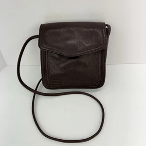 Fossil Brown Leather Small Messenger Crossbody Shoulder Bag - Picture 1 of 10