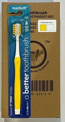 World Wide Daily Toothbrush 12 Packs MEDIUM STANDARD - V ARC Yellow — 第 1/3 张图片