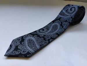 English Laundry Neck Tie Silk Black/ White Paisley tie - Picture 1 of 5