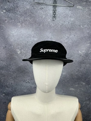 Gorra de campamento Supreme Washed Chino Twill negra de 5 paneles Foto 1 de 4