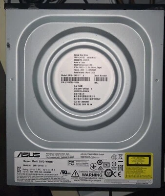 Asus DRW-24F1ST 24X DVD Writer PC Drive DVD-RW CD-ROM DVD+RW 5V-2.0A /(G3) - Image 1 of 4