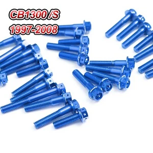 Blue Alternator Clutch Covers Bolts Set For CB1300 / S 97-00 01 02 03 04 05 06 - Picture 1 of 8