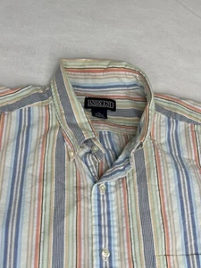 Lands' End Mens Button Down Shirt SS Multicolor Regular Fit XL (17-17.5) - Picture 1 of 8