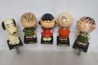 Vintage lata 50. Orzeszki ziemne Charlie Brown Head Nodder Bobblehead Zestaw 5 szt. - Japonia