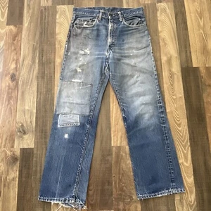 Levi's 60er blau Jeans 42 Talon Reißverschluss Knopfleiste hinten 8 große E-Lasche Herren W31 L28,5 - Bild 1 von 24