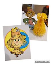 BEISTLE HALLOWEEN SCARECROW CENTERPIECE AND WALL CUTOUT VINTAGE PARTY DECORATION