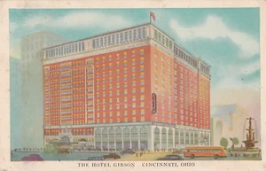CINCINNATI, Ohio Postcard "THE HOTEL GIBSON" Artist's Street View Posted 1945 - Picture 1 of 2
