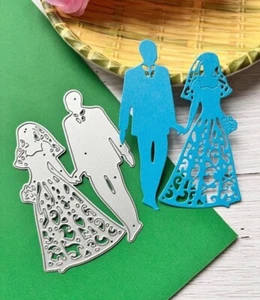 SCRAPBOOKING Troquel de corte de acero NOVIOS BODA - Imagen 1 de 4