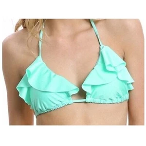 Women’s New Bikini Lab mint green ruffle bikini top size medium - Picture 1 of 8
