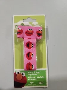 5x Sesamstraße NoThrow Flasche & Schnabeltasse Haltegurt Baby 6+ Monate Rosa Elmo - Bild 1 von 4