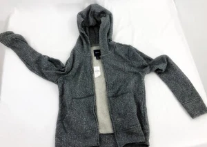 GapKids Zip Hoodie Girls Gray Sparkle Fuzzy Size XL 12 -  138264-00-1 - Picture 1 of 6