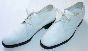 Vintage 60'-70's Men's Florsheim Plain Toe Derby Shoes Size 9E - Picture 1 of 12