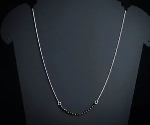 Elegante Collana Anniversario Argento Sterling 925 Mangalsutra o Catena - Foto 1 di 3