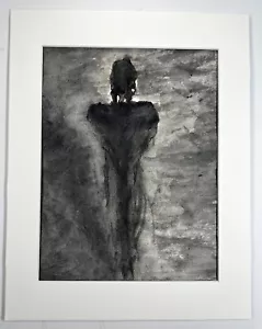 Ghostly Figure Spooky Halloween Original Watercolor Painting 14x11” Fine Art - Picture 1 of 14