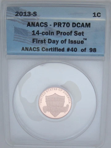 2013-S Lincoln Shield Cent ANACS PR70 DEEP CAMEO - First Day of Issue Cover
