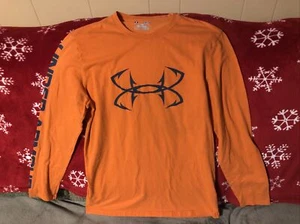 Camiseta Under Armour para hombre naranja manga larga anzuelo talla pequeña suelta. ¡Bonito! - Imagen 1 de 6