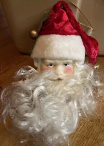 Adorno de árbol de Navidad vintage de Papá Noel decoración fieltro de porcelana - Imagen 1 de 5