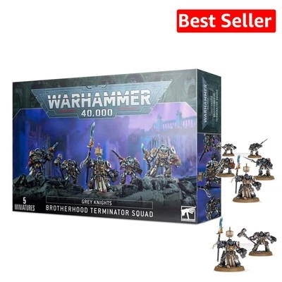 Warhammer 40K Grey Knights Squad - Unpainted Miniature Kit with Weaponry Options - Image 1 of 4