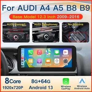 Radio de coche con pantalla inalámbrica para coche Apple CarPlay Android de 12,3 pulgadas para Audi A4L A5 - Imagen 1 de 14
