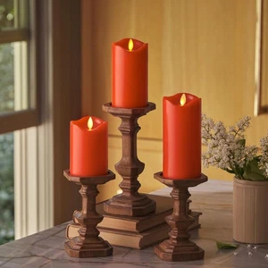 Matchless Candle Co. von Luminara 3er Set (3" x 4,5",5",6,5") hellrot - Bild 1 von 6