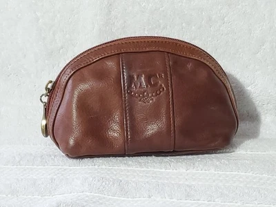 Mini Bolso de Mano Marc Chantal Vintage Cuero Marrón Suavemente Estructurado con Cremallera Foto 1 de 4
