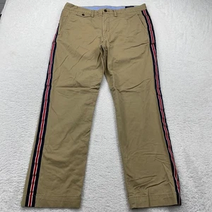 Polo Ralph Lauren Chino Pants Stretch Straight Fit Red White Blue Stripe 34/30 - Picture 1 of 11