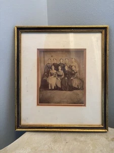 Vintage Antique Photograph Civil War Nine Daughters Framed WITH WRITTEN HISTORY - Picture 1 of 4