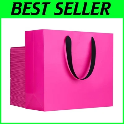 Bolsas de regalo de papel rosa 50 un. - mango de cinta - favores de boda Foto 1 de 4