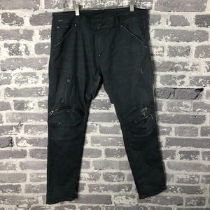 G Star Raw Jeans Men 36x30 5620 3D Zip Knee Skinny Denim Zip Fly READ - Picture 1 of 21