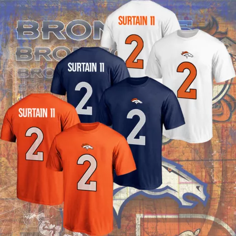 HOT NEW!! Denver Broncos Patrick Surtain II Player Name & Number T-Shirt S-5XL Cover