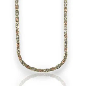 Valentino Tri Color Half Diamond Cut - 10K Solid Gold - Picture 1 of 8