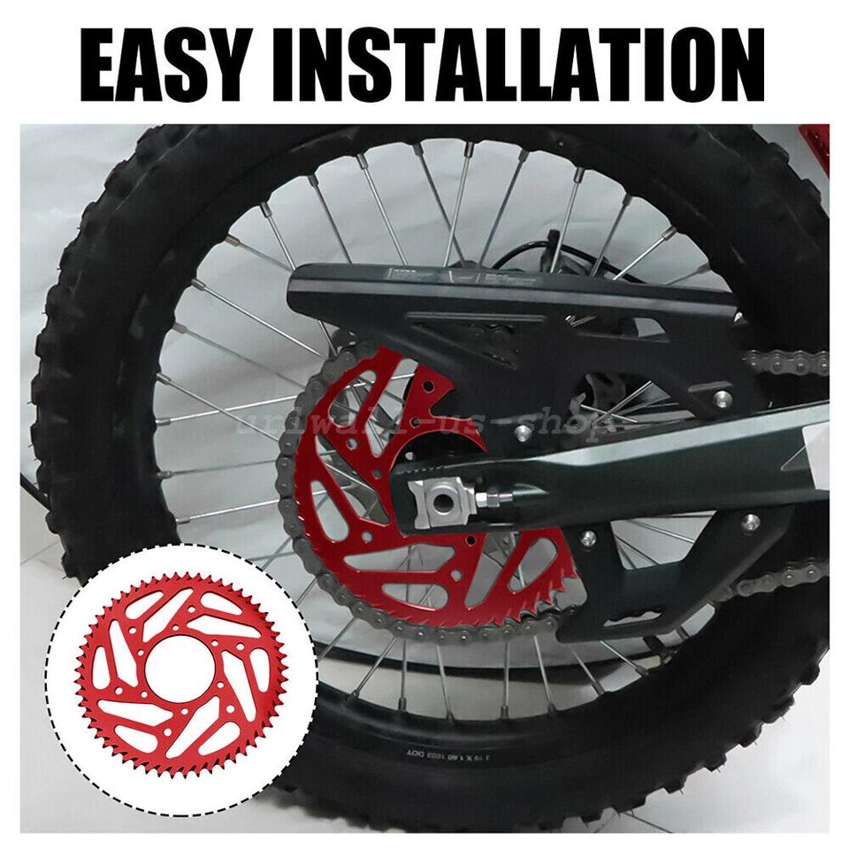 54T Motorcycle Chain Increase Racing Sprocket Aluminum Red For Sur-Ron Ultra Bee - Image 1 of 4