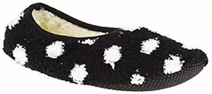 Pantuflas acogedoras súper suaves, antideslizantes (S (mujer 5.5-7), negras con puntos blancos) - Imagen 1 de 1