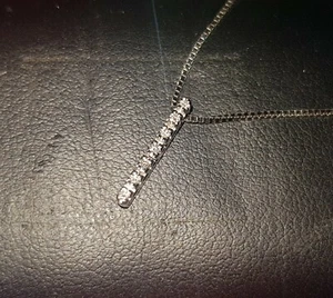 Collana Comete gold ring oro bianco 750 18Kt con diamantini taglio brillante  - Foto 1 di 4