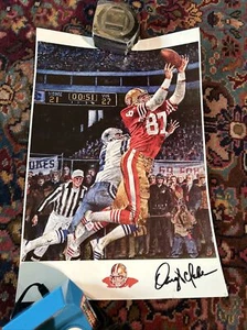 Dwight Clark 49ers Autografata 18x14 Litho Of The Catch Firmata Molto Bello - Foto 1 di 8