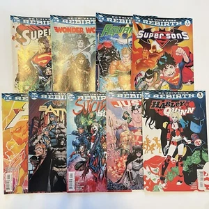 Lot of 9 DC Universe Rebirth Comic Books Flash Harley Quinn Batman More - Picture 1 of 15