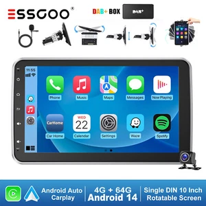 10" Carplay DAB+ Android 14 4+64G Autoradio 1 DIN GPS NAVI Drehbarer Bildschirm - Bild 1 von 15