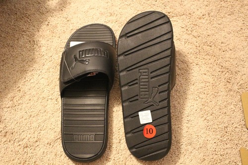 SANDALI SLIP ON SLIDES NERI DA UOMO PUMA AUTENTICI COOL CAT V SPORT NUOVI CON ETICHETTE