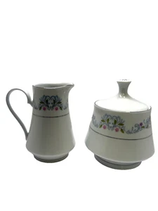 Vintage Crown Ming Fine China Jian Shiang Set Milchkännchen und Zuckerdose mit Deckel - Bild 1 von 8