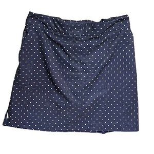 IZOD Golf Skort Navy Blue White Polka Dot Pockets Slits Stretch Lined Logo - Picture 1 of 13
